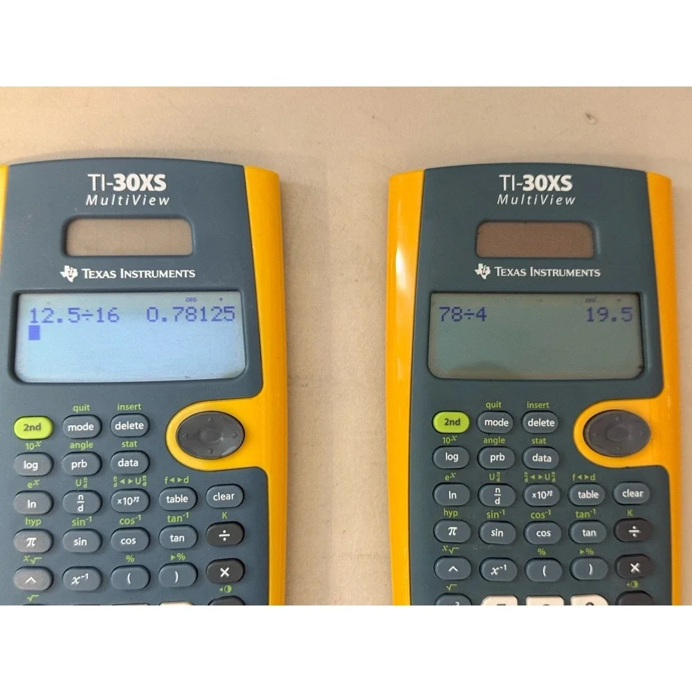 2 Texas Instruments TI-30XS MultiView Scientific Calculators Yellow Academia
